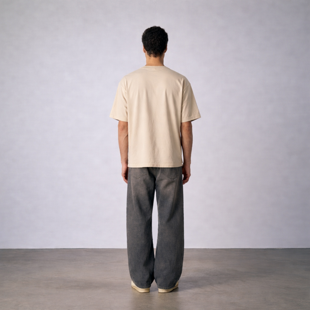 Heavy Weight Beige Oversized Tee
