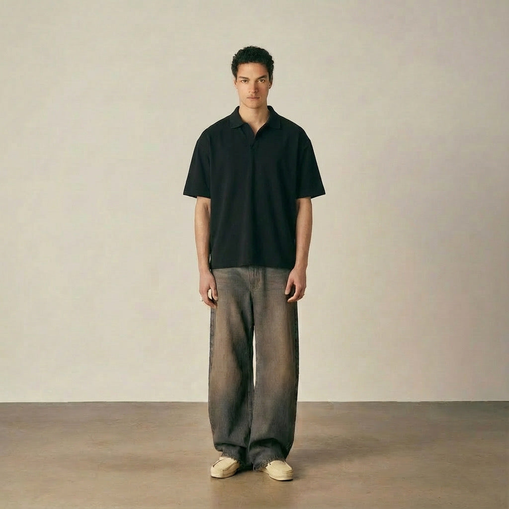 Black Oversized Polo