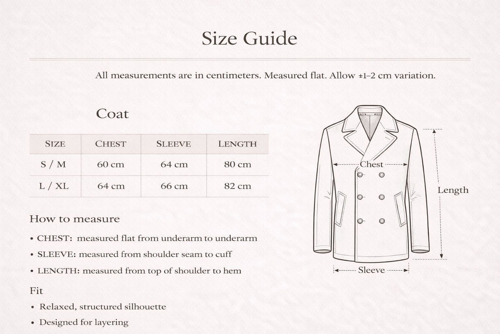 DOUBLE BREASTED WOOL COAT – BLACK