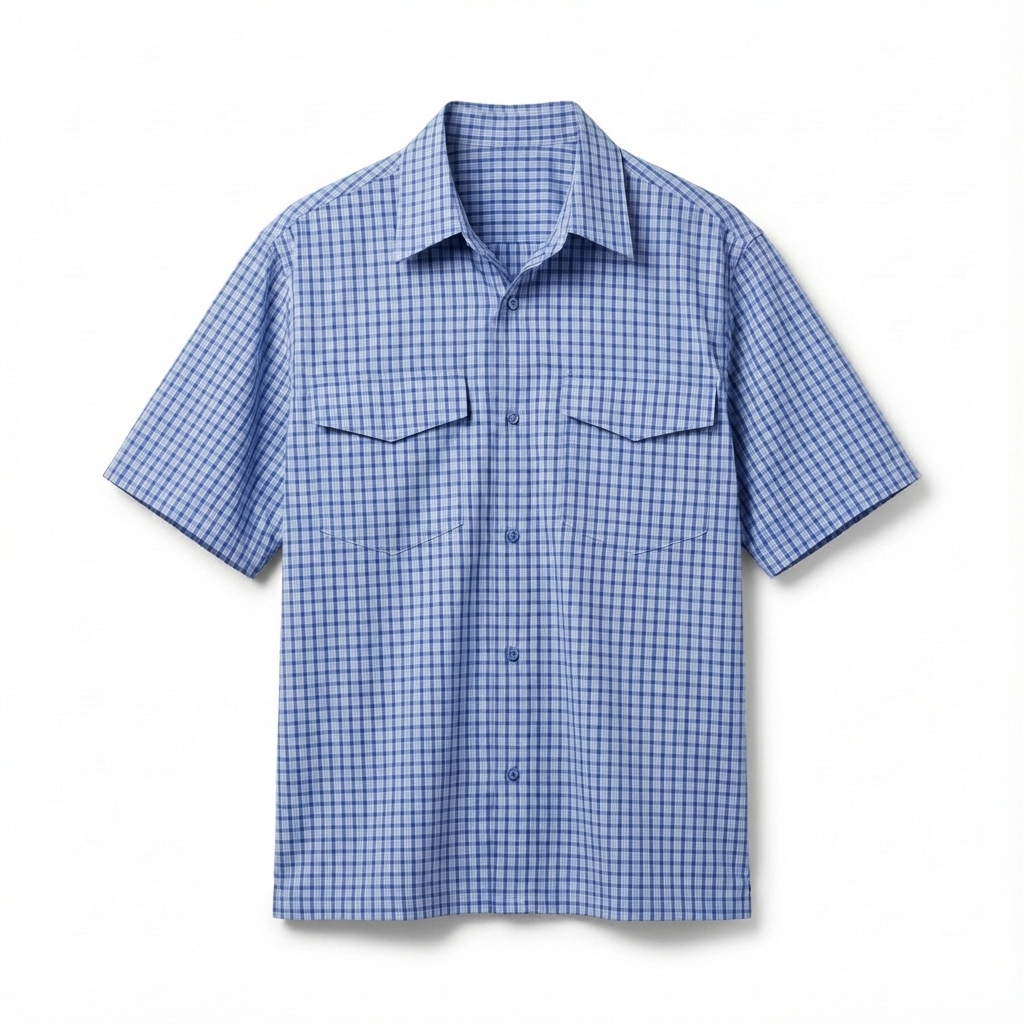 Blue Boxy Printed Shirt