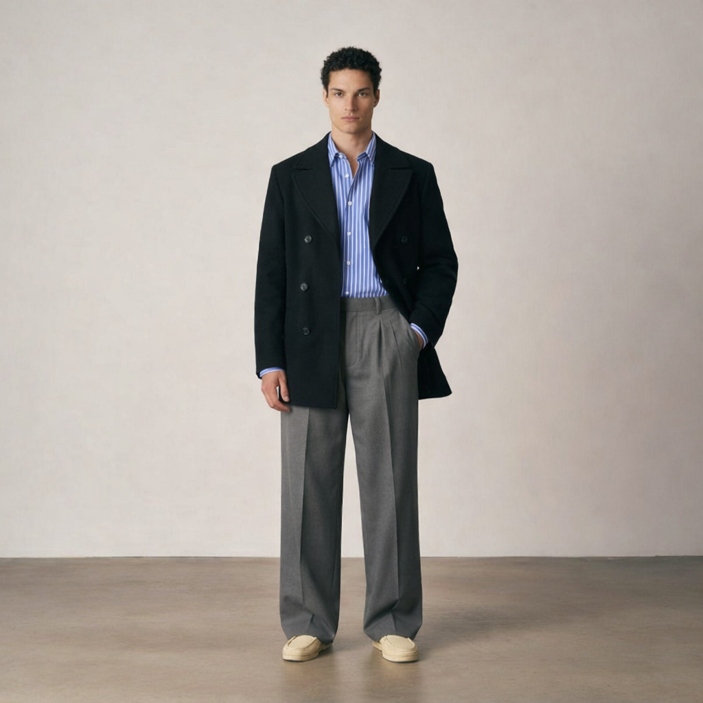 TAILORED PLEATED TROUSERS – GREY