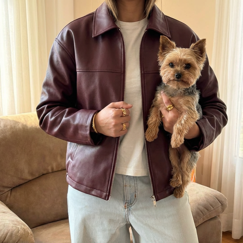 LEATHER JACKET – BURGUNDY