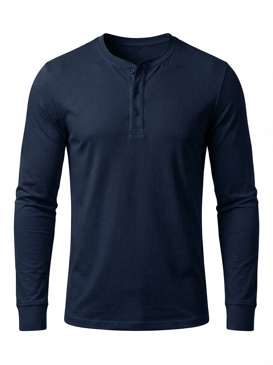 NAVY HENLEY SHIRT