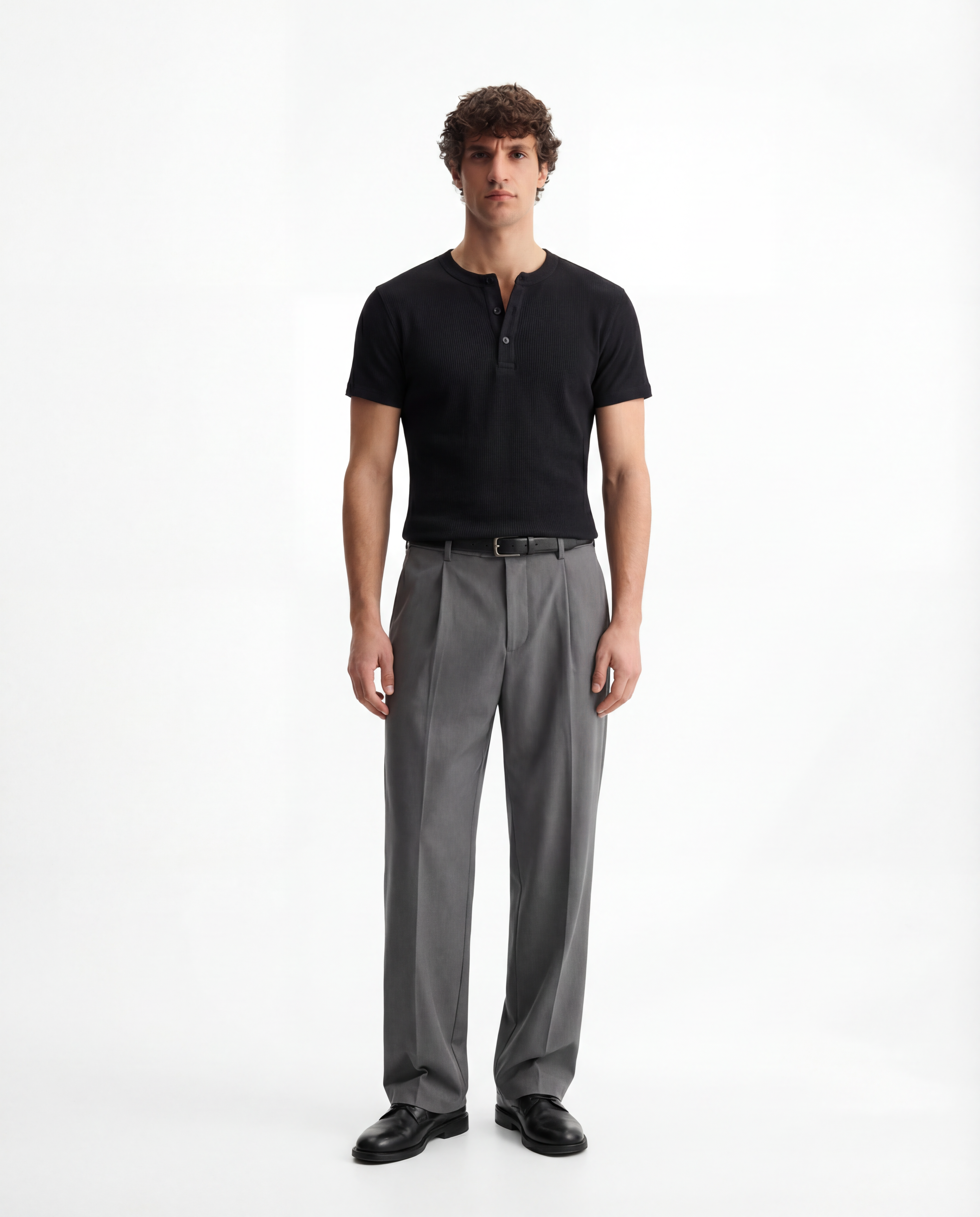 TAILORED PLEATED TROUSERS – GREY